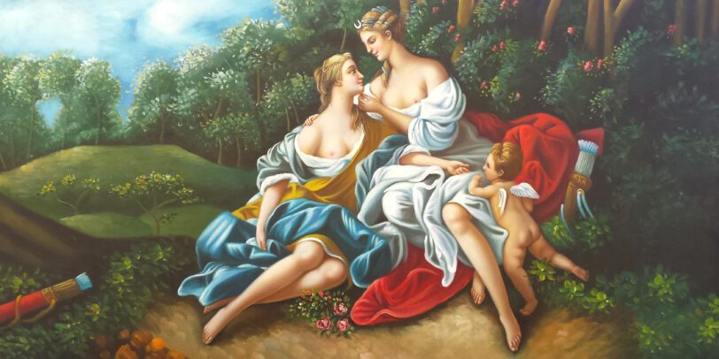 T00897, Donne sul prato, Scena